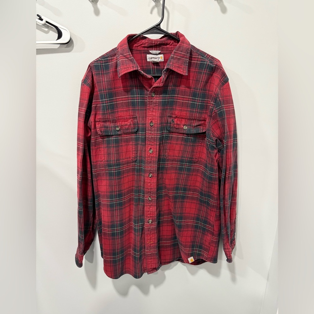 Mens carhartt flannel size L tall